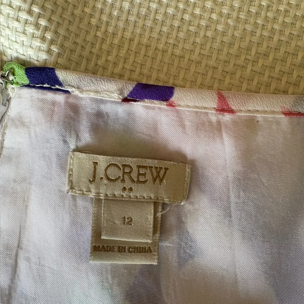 J Crew Dress Women's 12 Purple Floral Spaghetti Straps Tropical Pockets